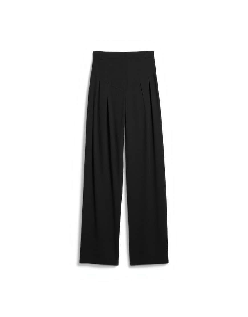 Topshop dropped waist barrel trouser in grey stripe herringbone