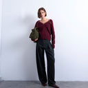 Pantalon Topshop taille basse à rayures grises à chevrons