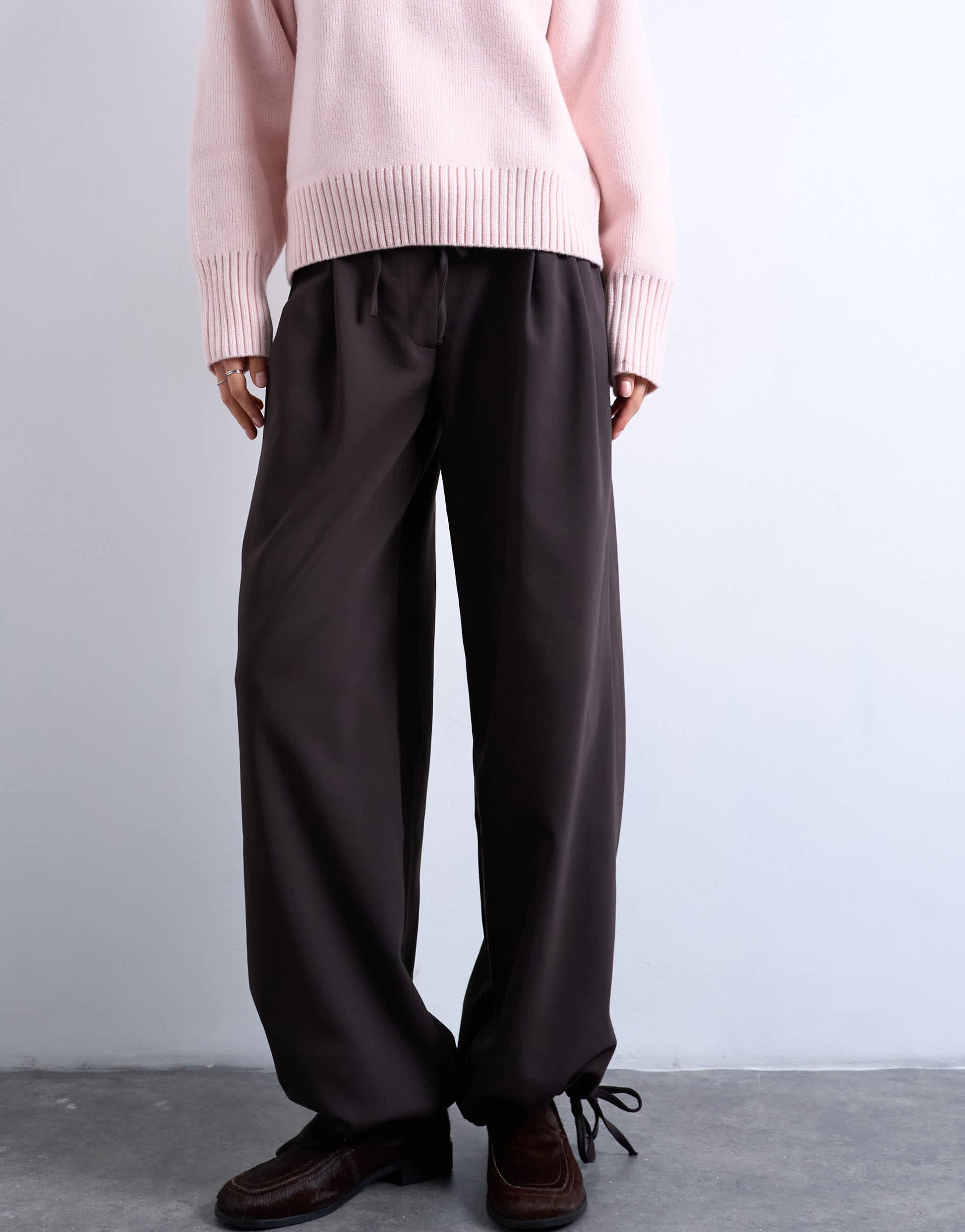 Topshop tailored balloon leg jogger in charocal
