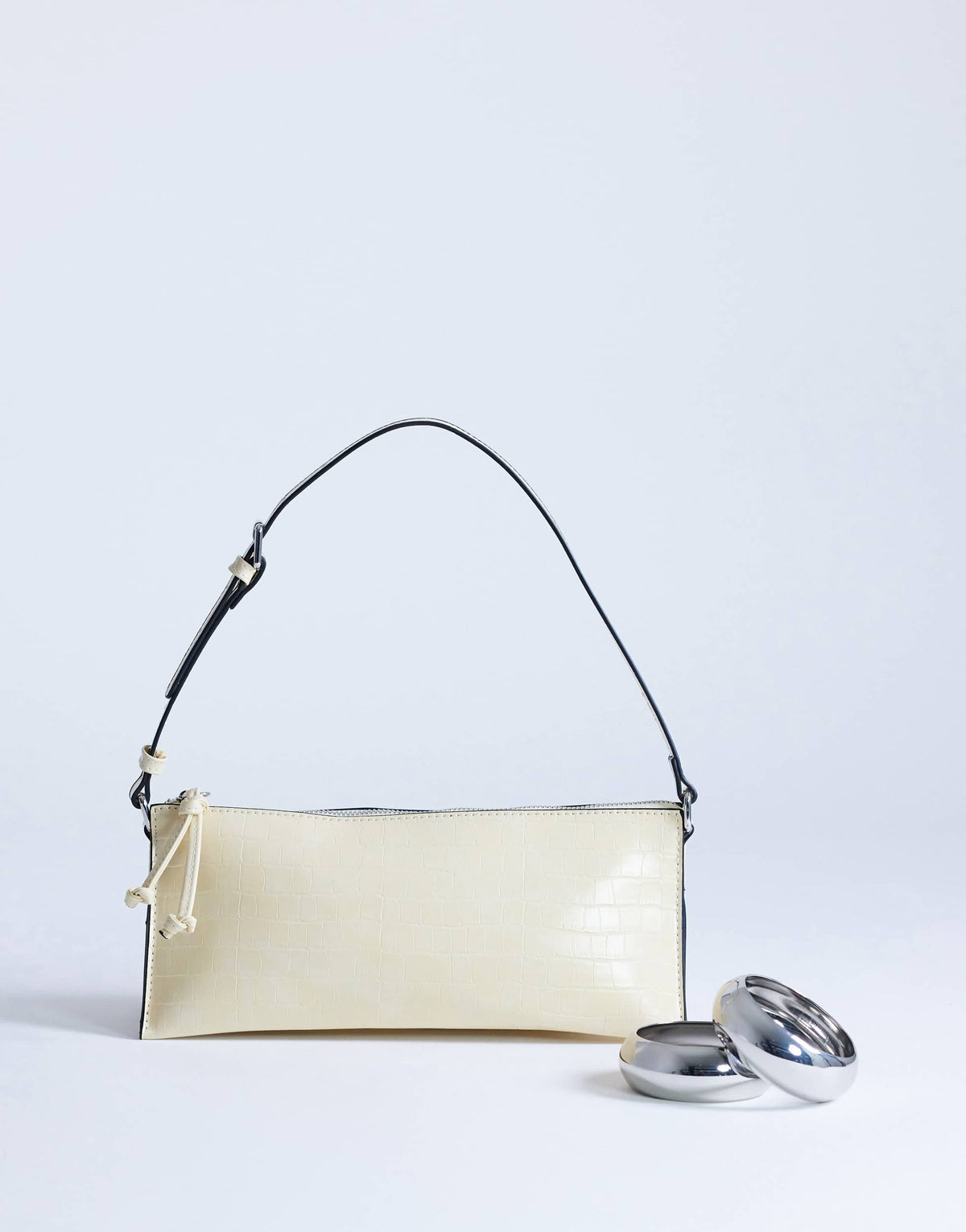 Topshop small Simone shoulder bag in off white