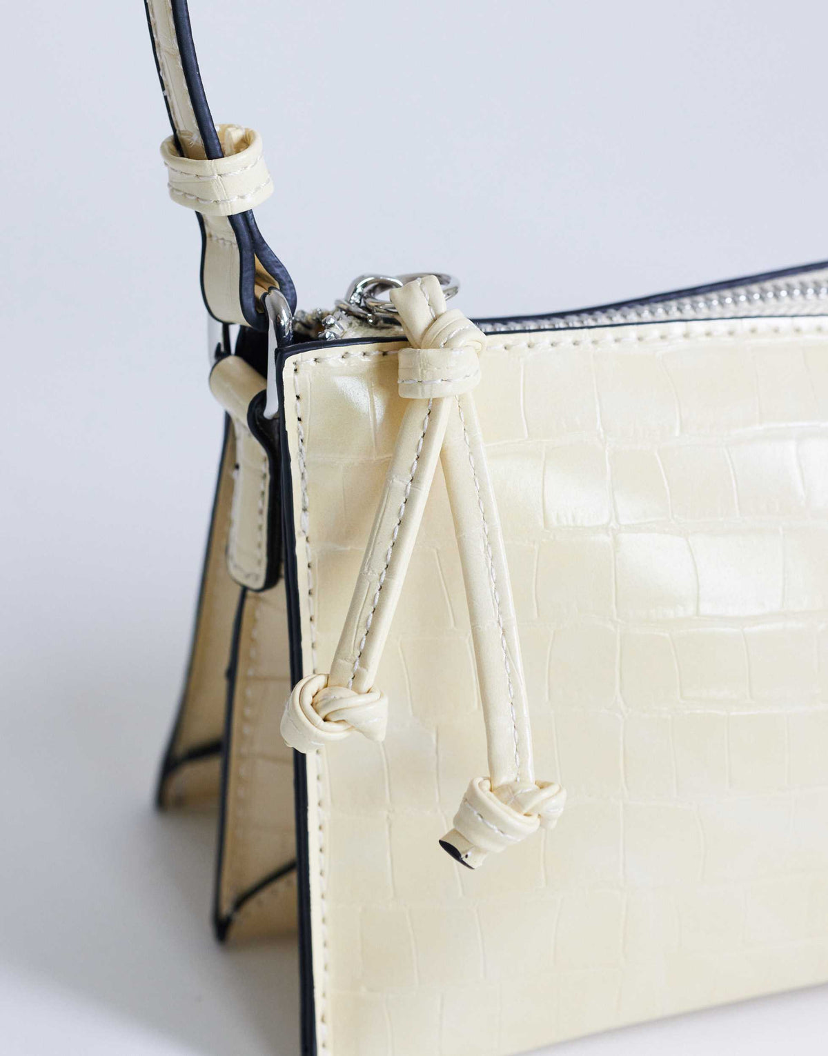 Topshop small Simone shoulder bag in off white
