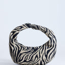 Topshop Giane canvas zebra scoop bag in black