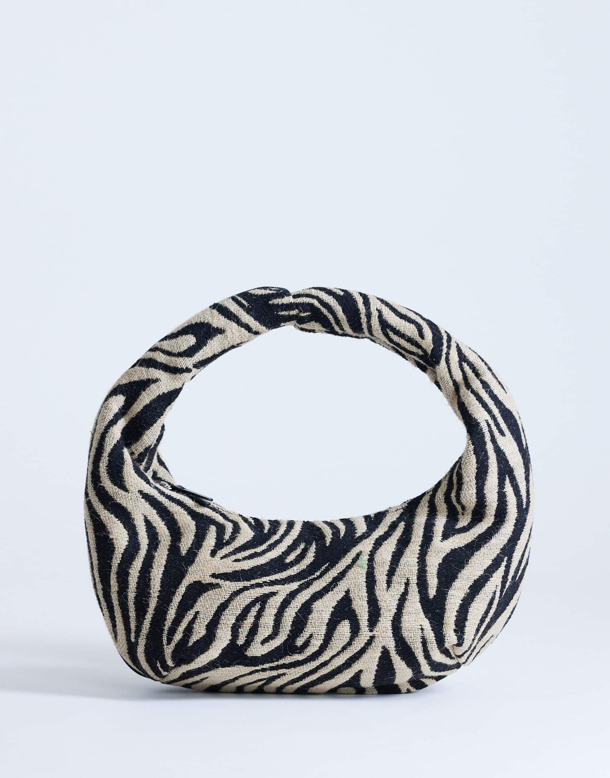 Topshop Giane medium canvas zebra scoop bag in black