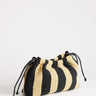 Topshop Jay medium stripe straw clutch bag in black & natural