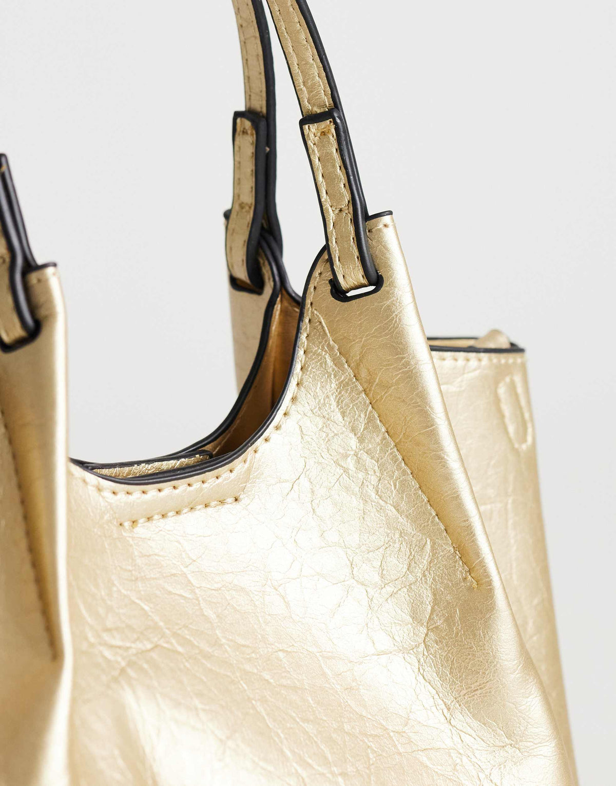 Topshop Gabbie grab bag small with detachable cross body strap in gold
