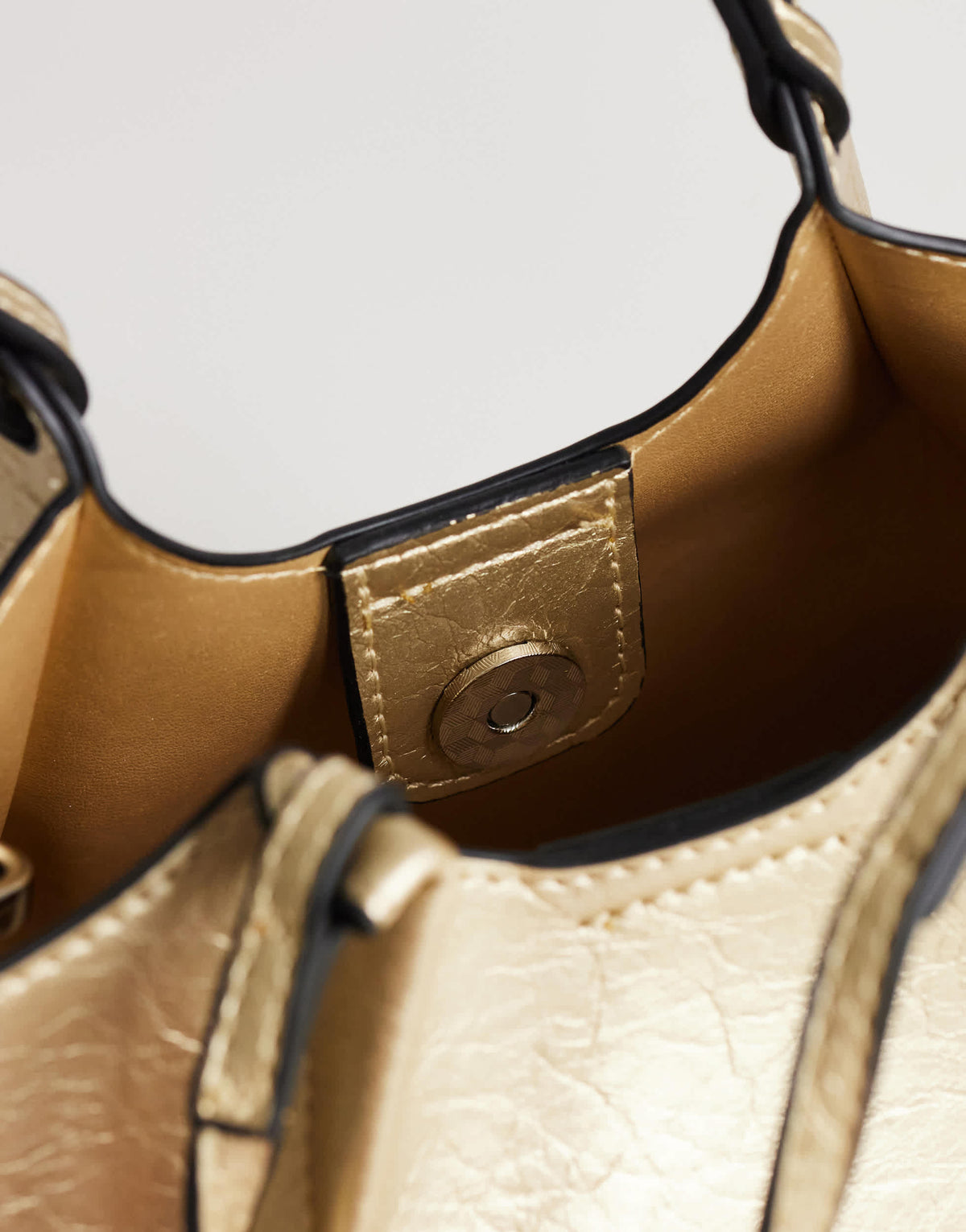Topshop Gabbie grab bag small with detachable cross body strap in gold
