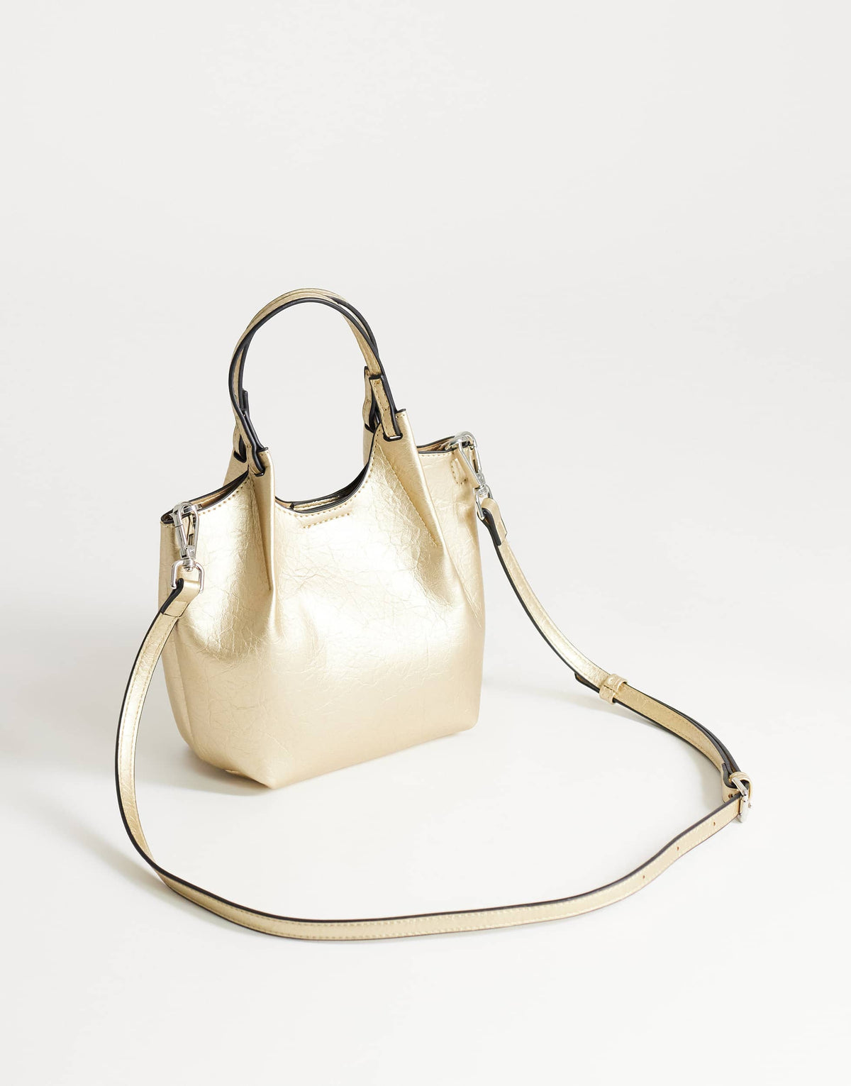 Topshop Gabbie grab bag small with detachable cross body strap in gold