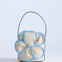 Topshop Gino straw flower grab bag in light blue