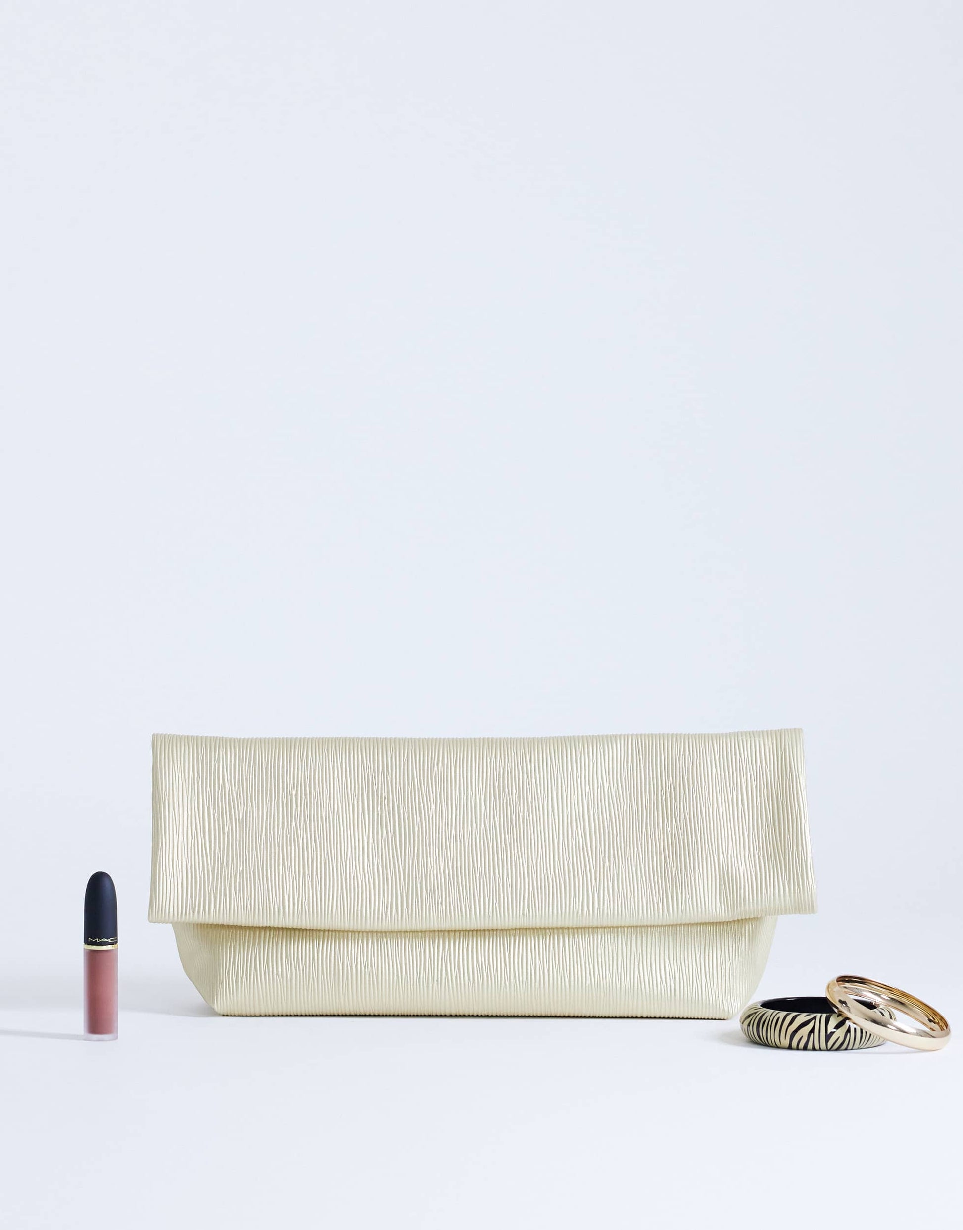 Topshop George oversized clutch bag in gold