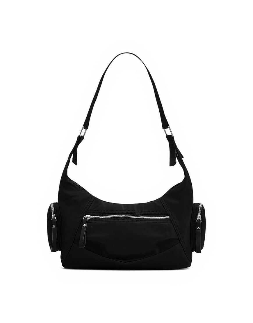 Topshop Cheryl large nylon crossbody bag in black
