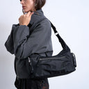 Topshop Cheryl large nylon crossbody bag in black
