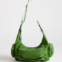 Topshop Cheryl medium nylon crossbody bag in green
