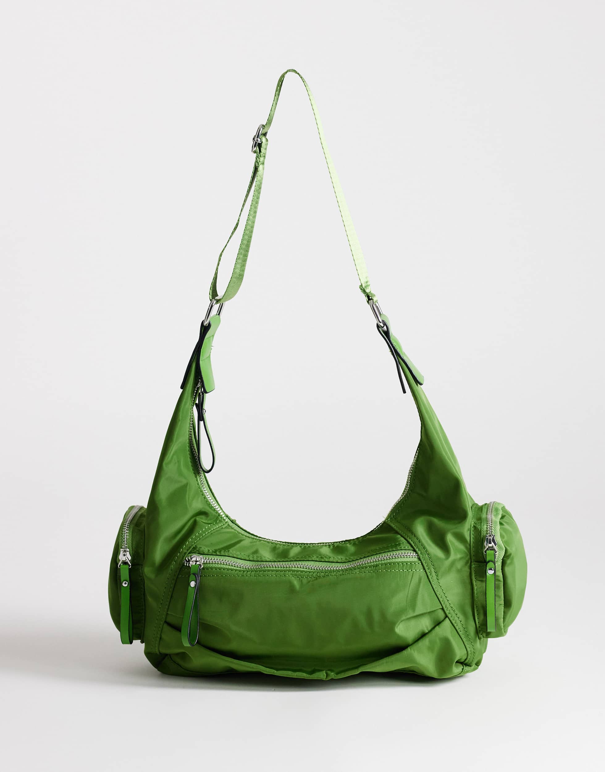 Topshop Cheryl medium nylon crossbody bag in green