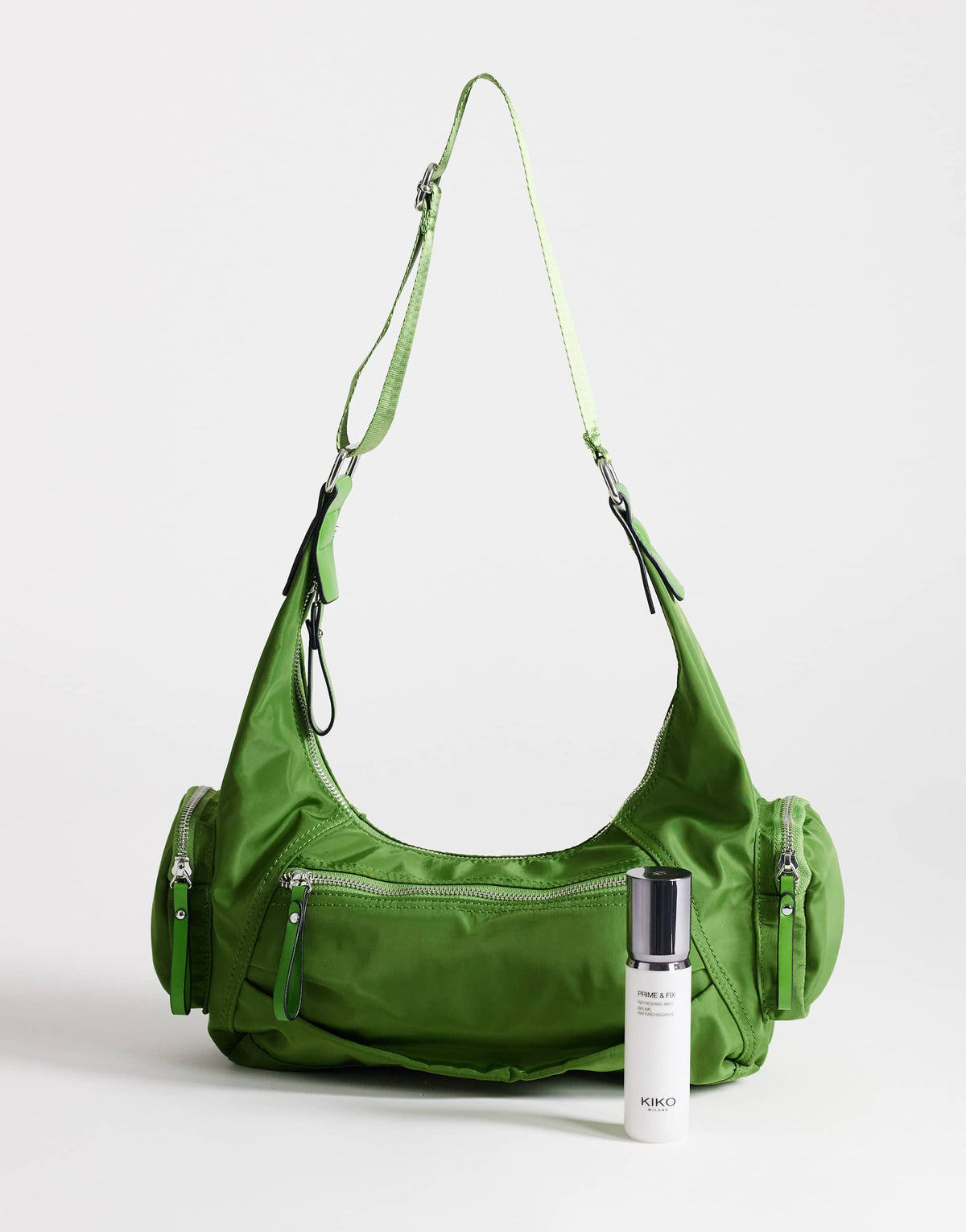 Topshop Cheryl medium nylon crossbody bag in green
