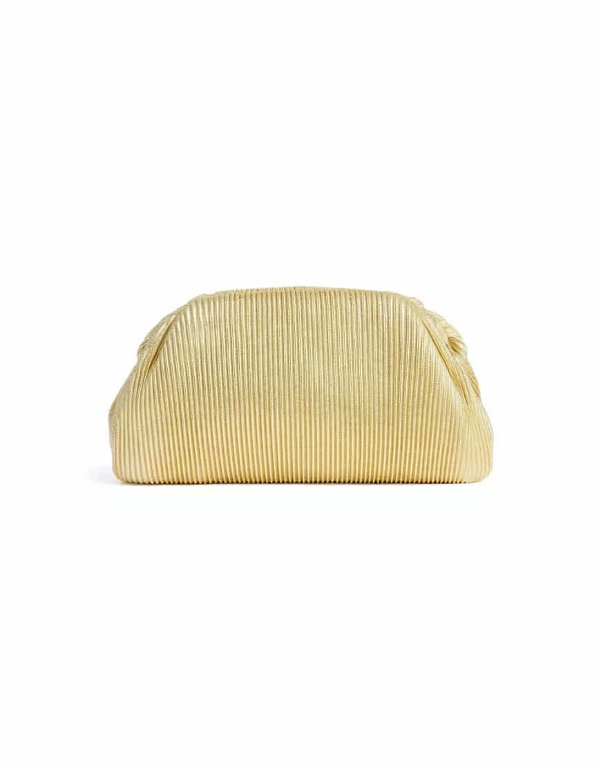 Topshop Golde medium clutch bag in gold