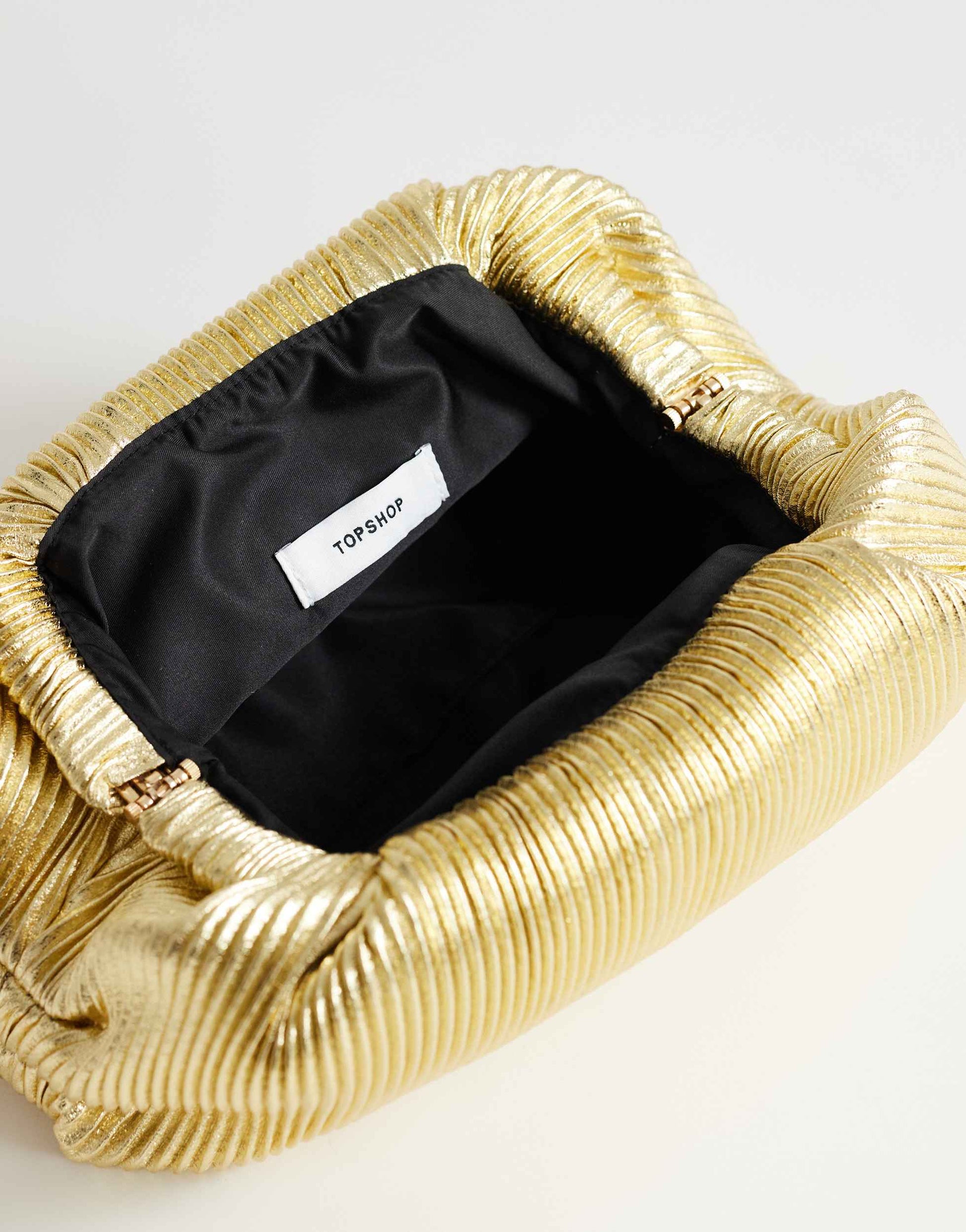 Topshop Golde medium clutch bag in gold