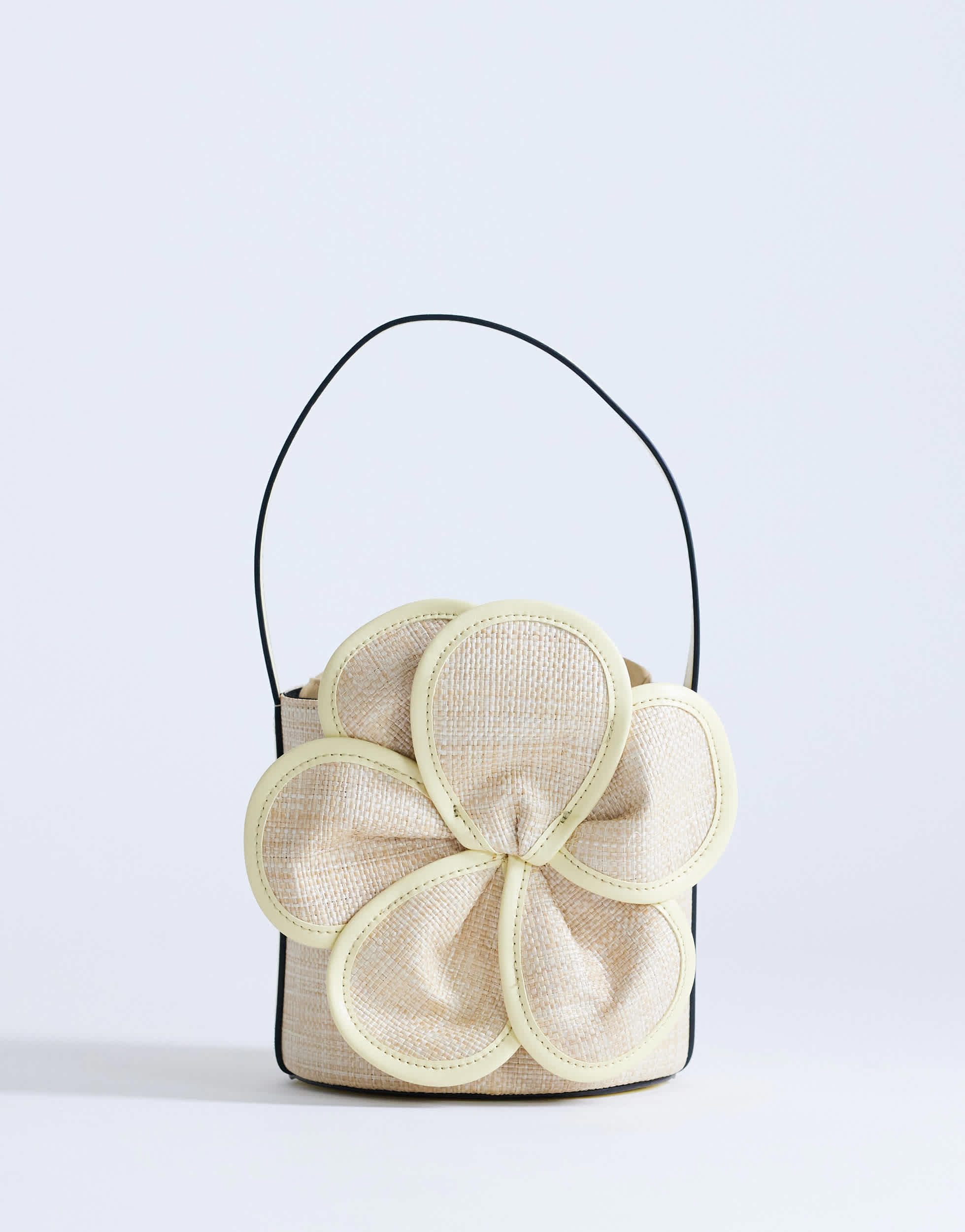 Topshop Gino straw flower grab bag in yellow