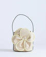 Topshop Gino medium straw flower grab bag in yellow