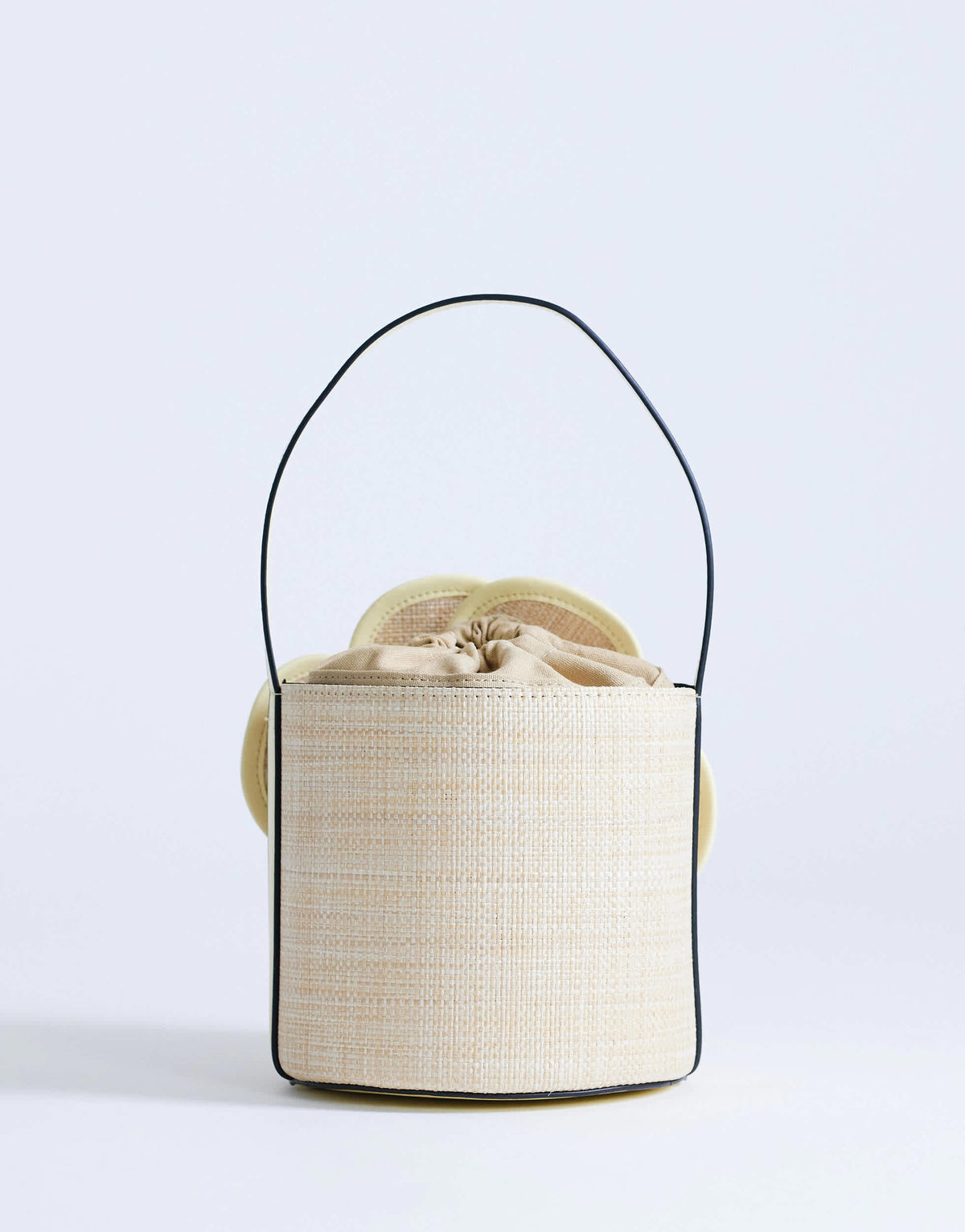 Topshop Gino medium straw flower grab bag in yellow