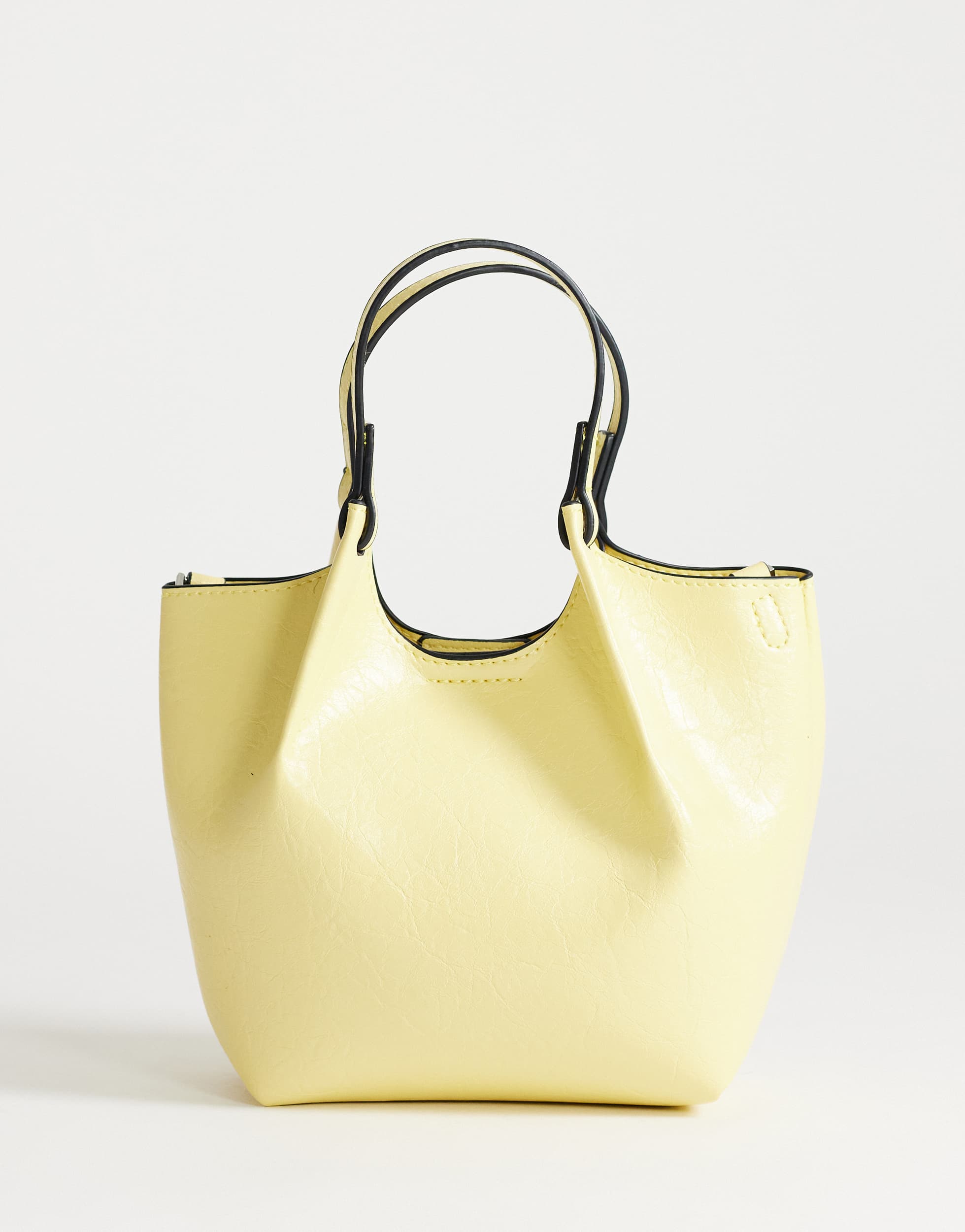 Topshop Gabbie grab bag small with detachable cross body strap in lemon