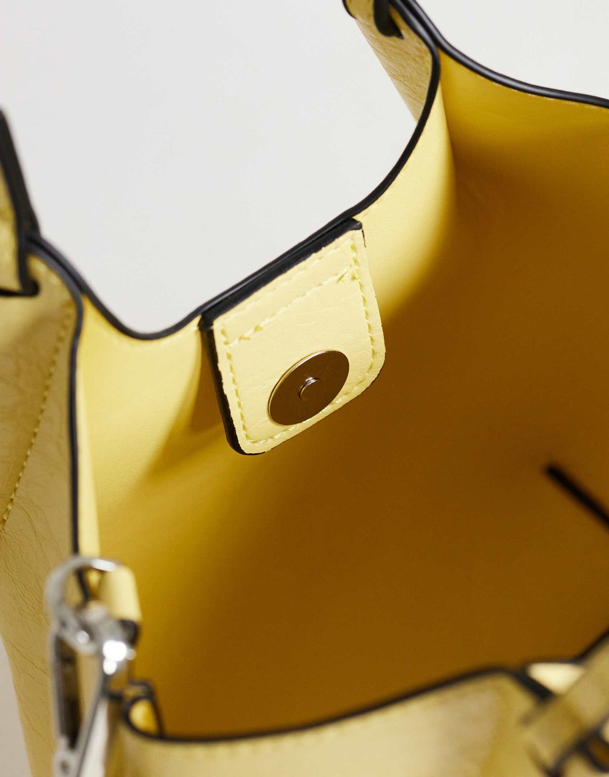 Topshop Gabbie grab bag small with detachable cross body strap in lemon 