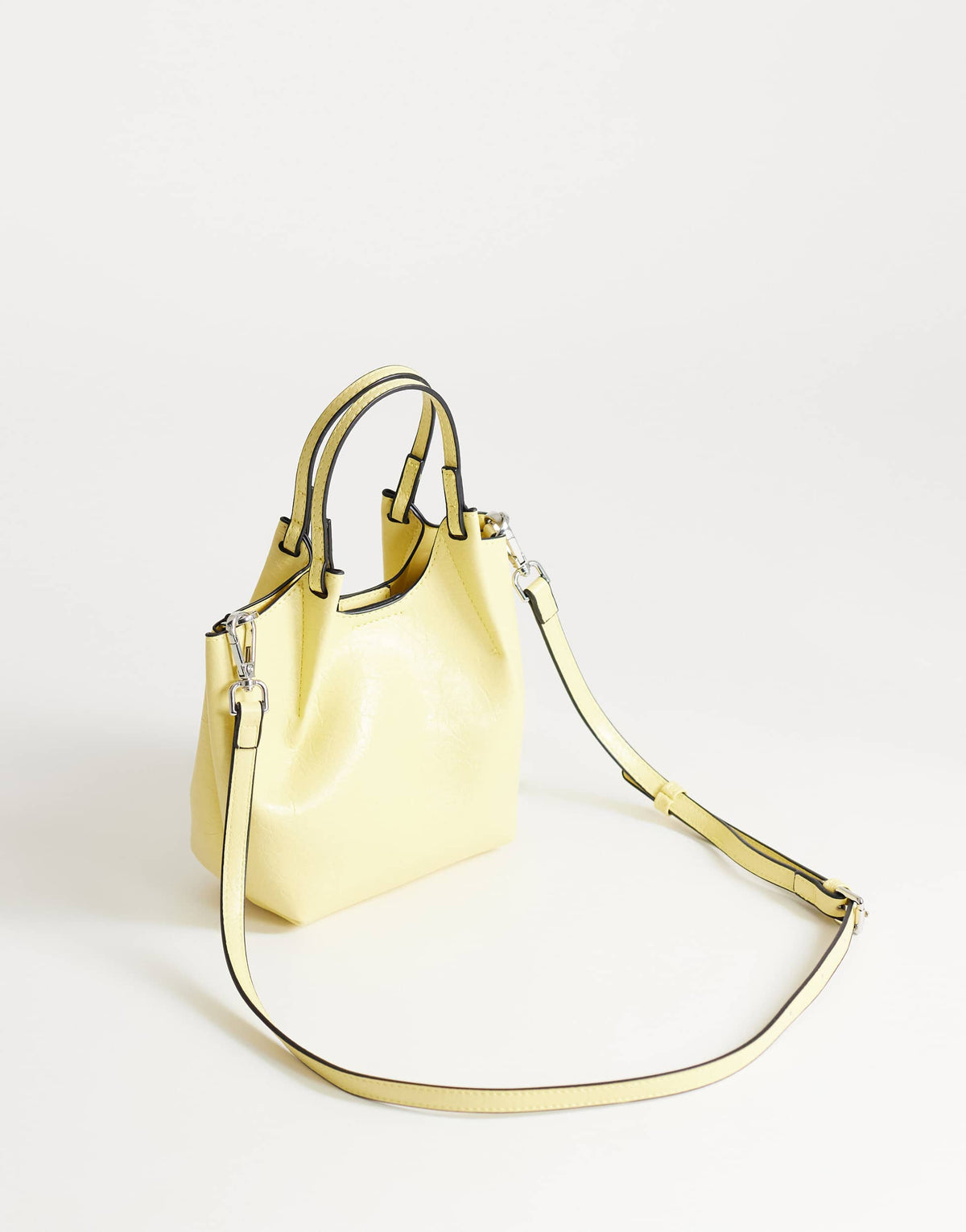 Topshop Gabbie grab bag small with detachable cross body strap in lemon 