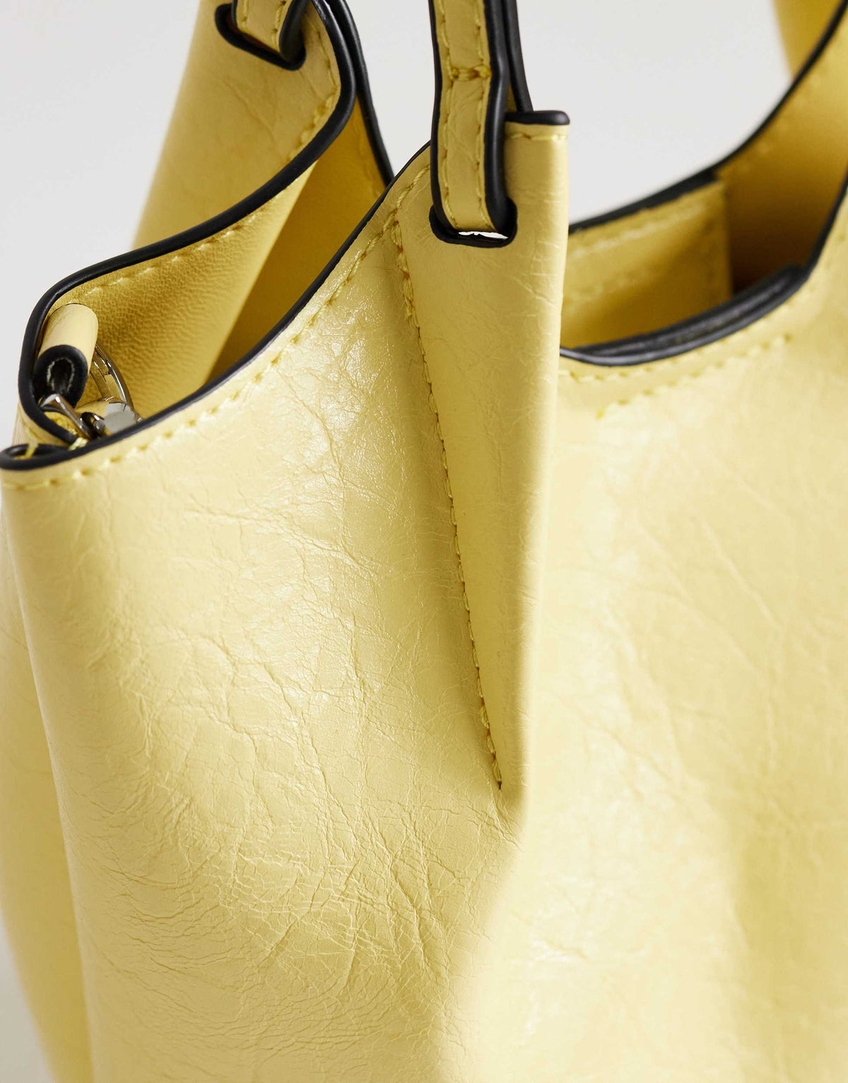 Topshop Gabbie grab bag small with detachable cross body strap in lemon 