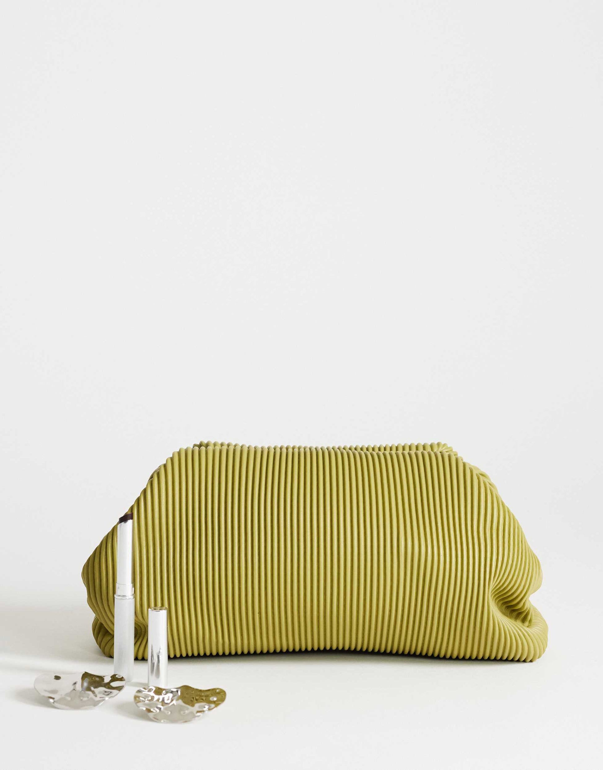 Topshop Golde medium clutch bag in green