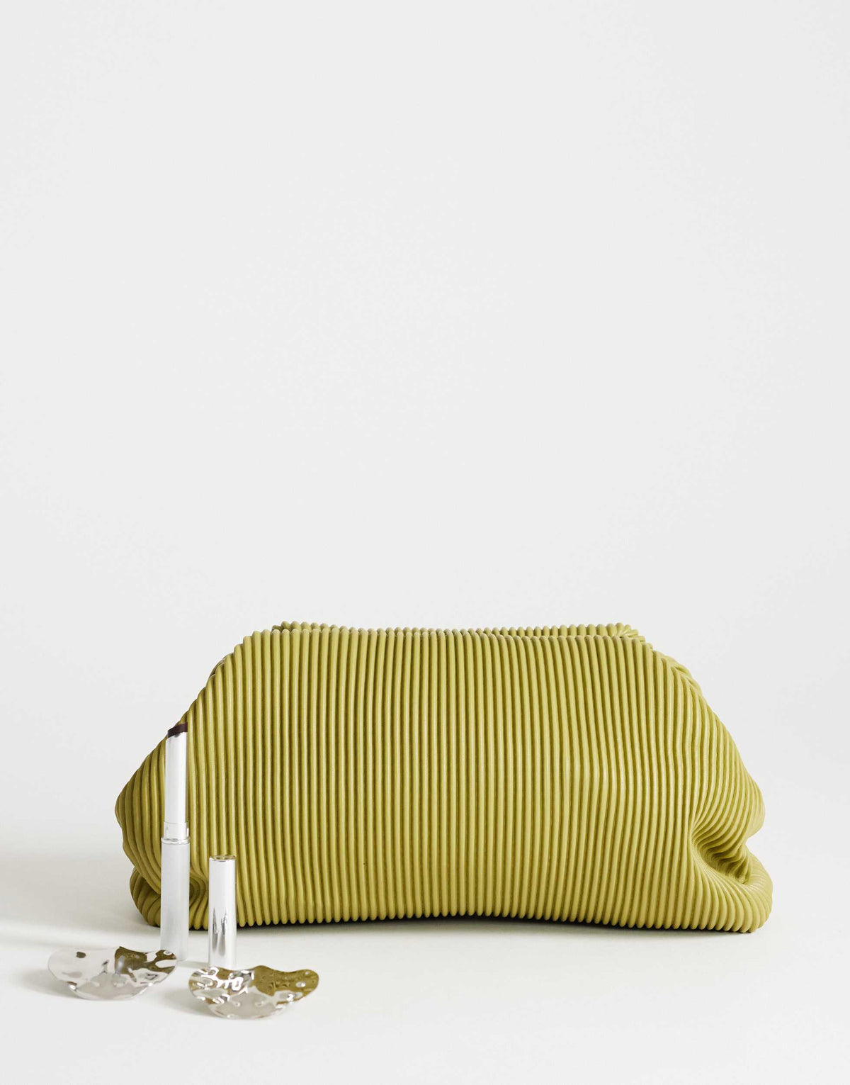 Topshop Golde medium clutch bag in green
