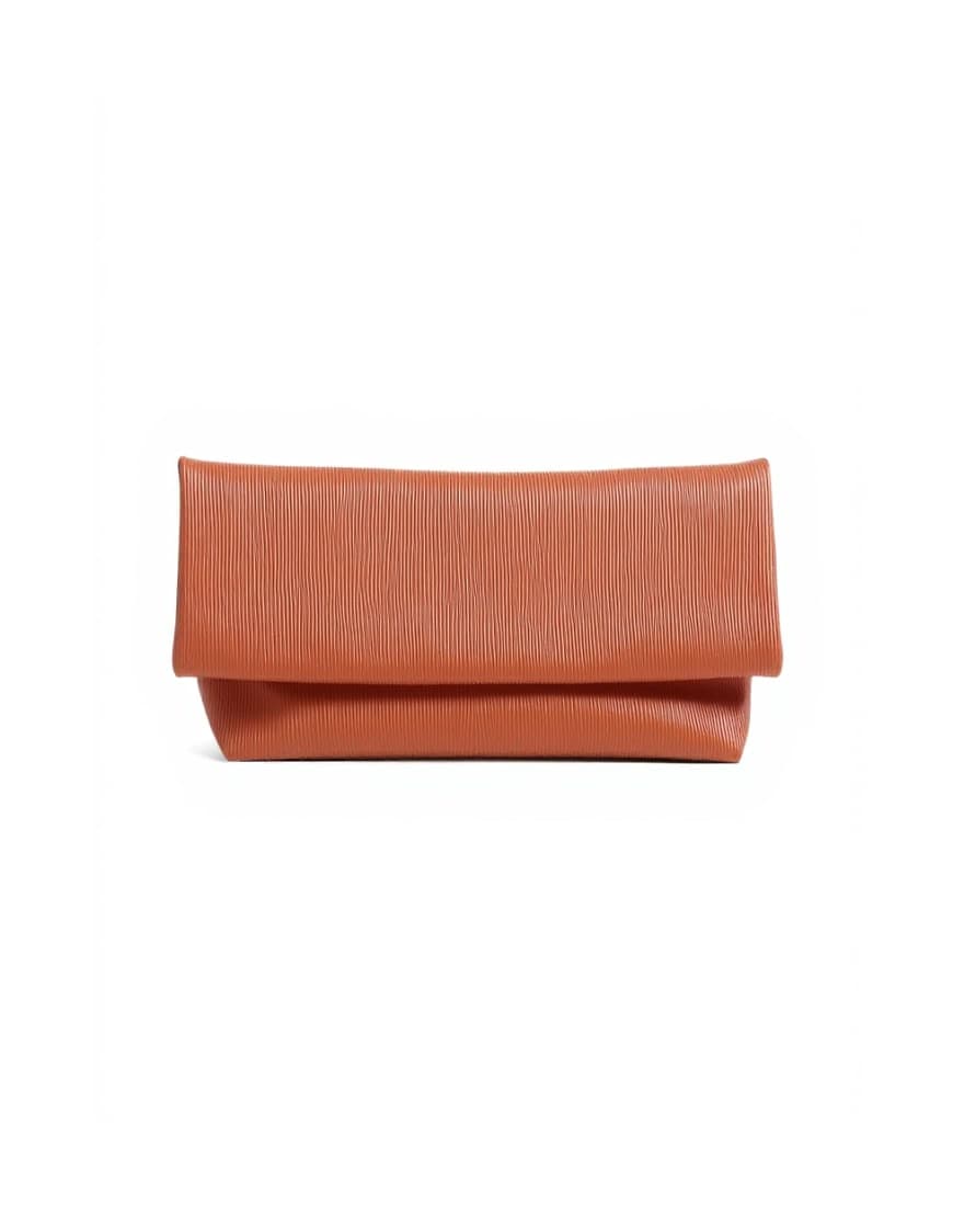 Topshop George oversized clutch bag in rust