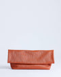 Topshop George oversized clutch bag in rust