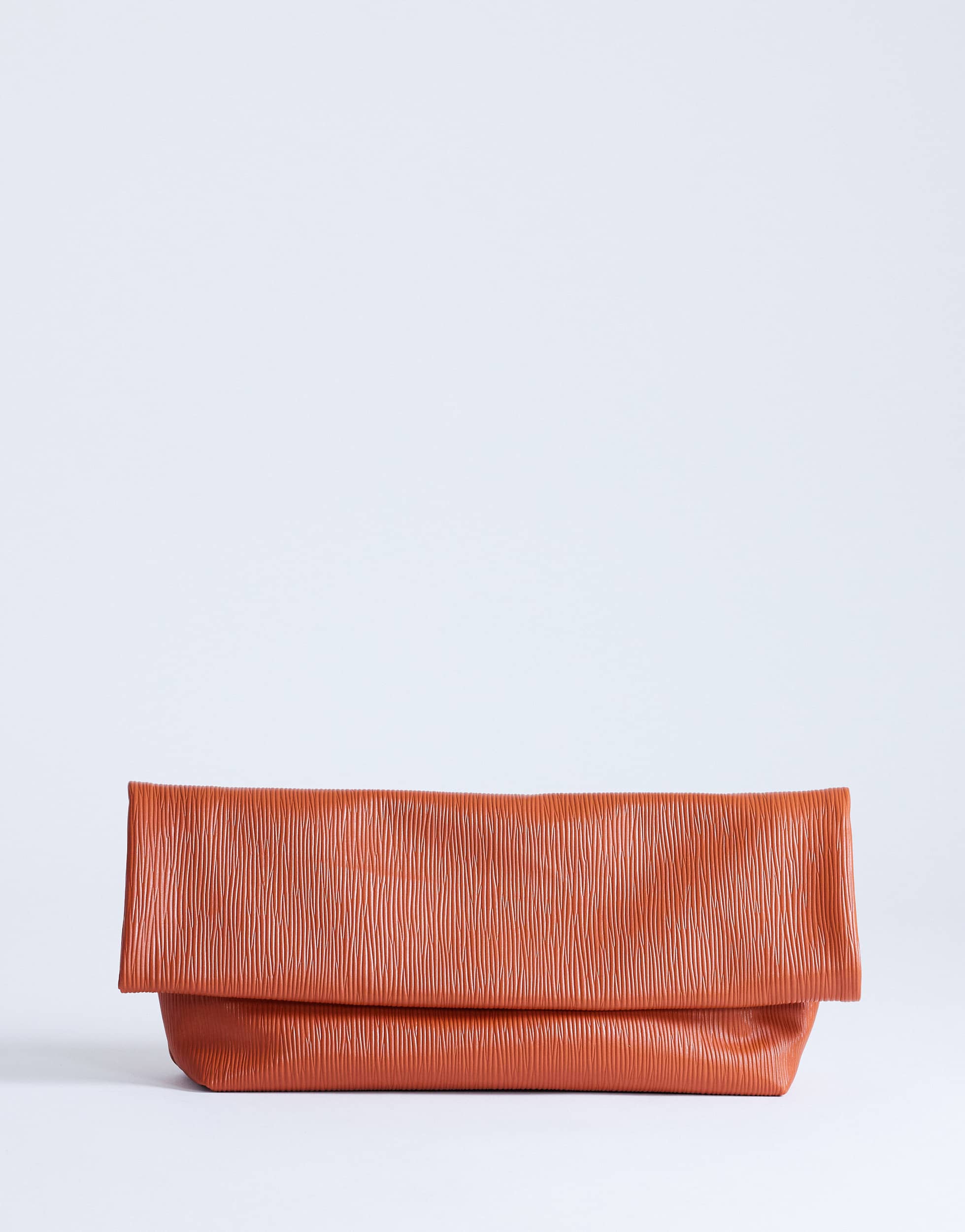 Topshop George oversized clutch bag in rust