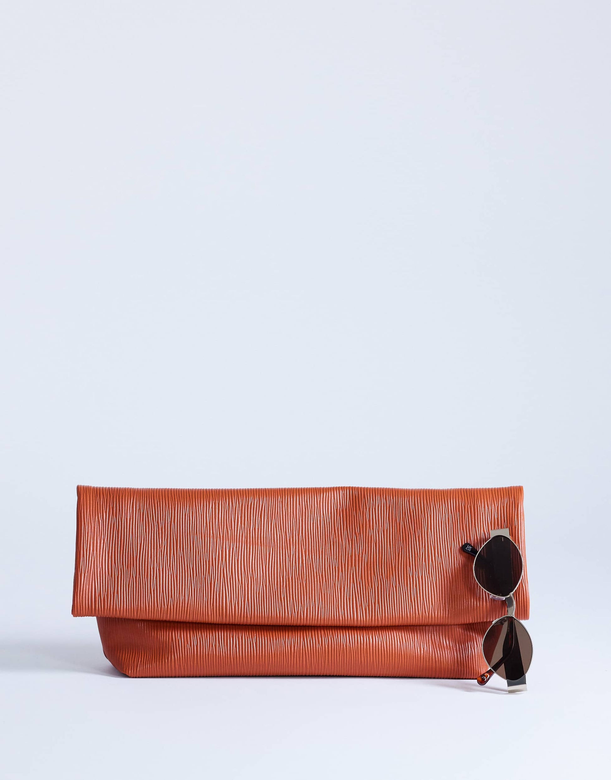Topshop George oversized clutch bag in rust