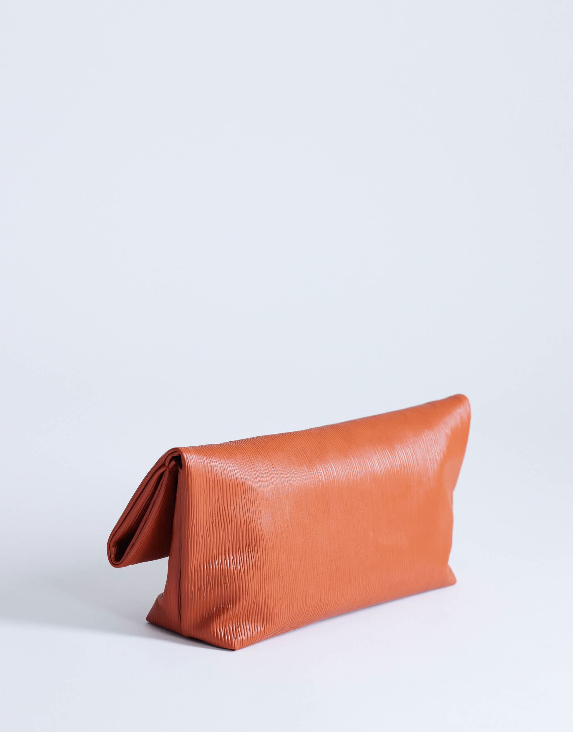 Topshop George oversized clutch bag in rust