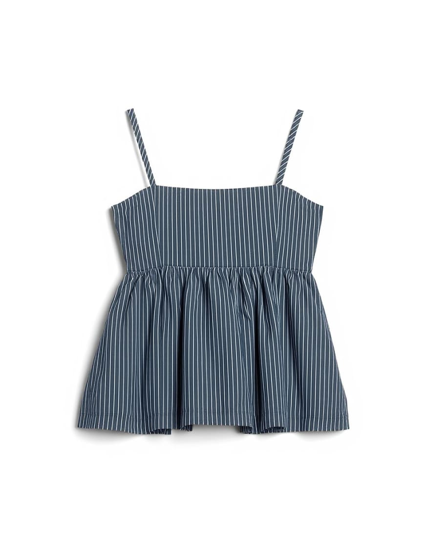 Topshop denim strappy cami top in blue stripe