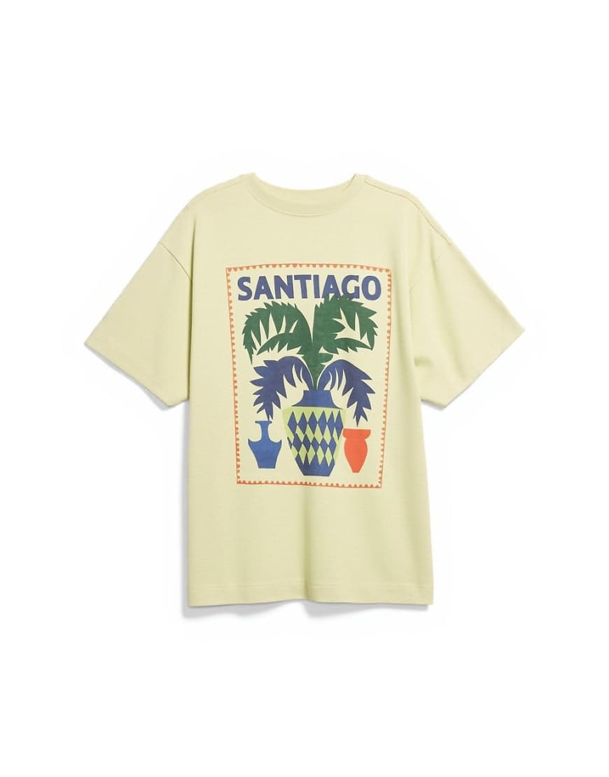 Topshop graphic Santiago oversized tee in green