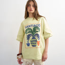 Topshop graphic Santiago oversized tee in green