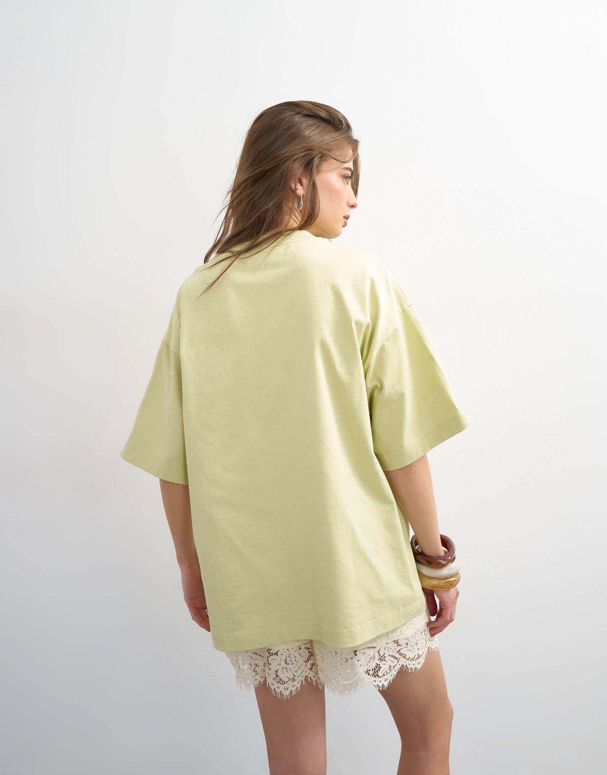 Topshop graphic Santiago oversized tee in green