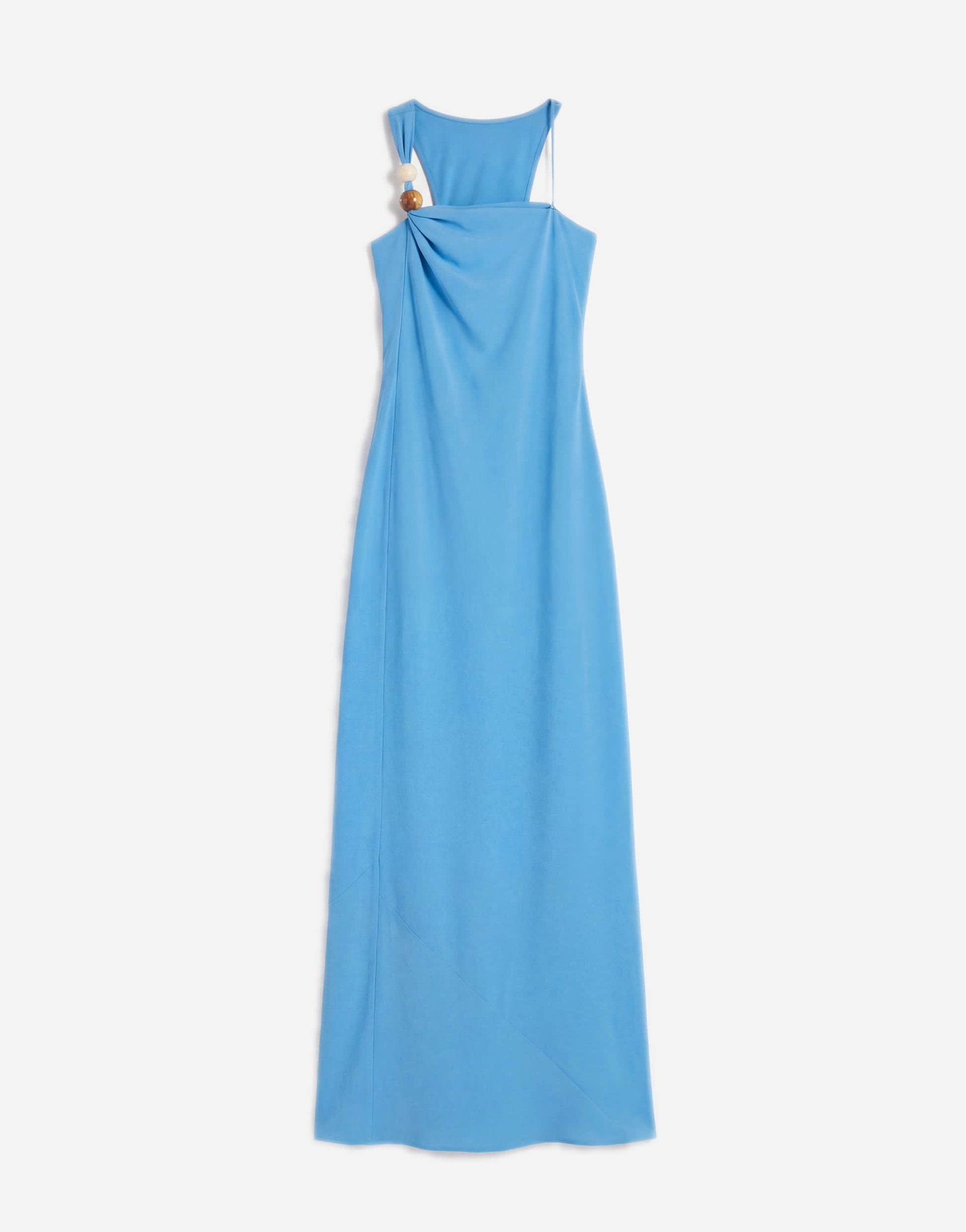 topshop blue satin dress Topshop satin asym beaded neck maxi occasion dress in blue
