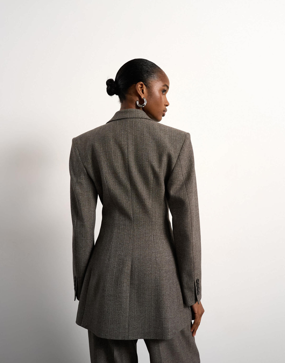 Tolu Coker x Topshop cinched 80s blazer in taupe