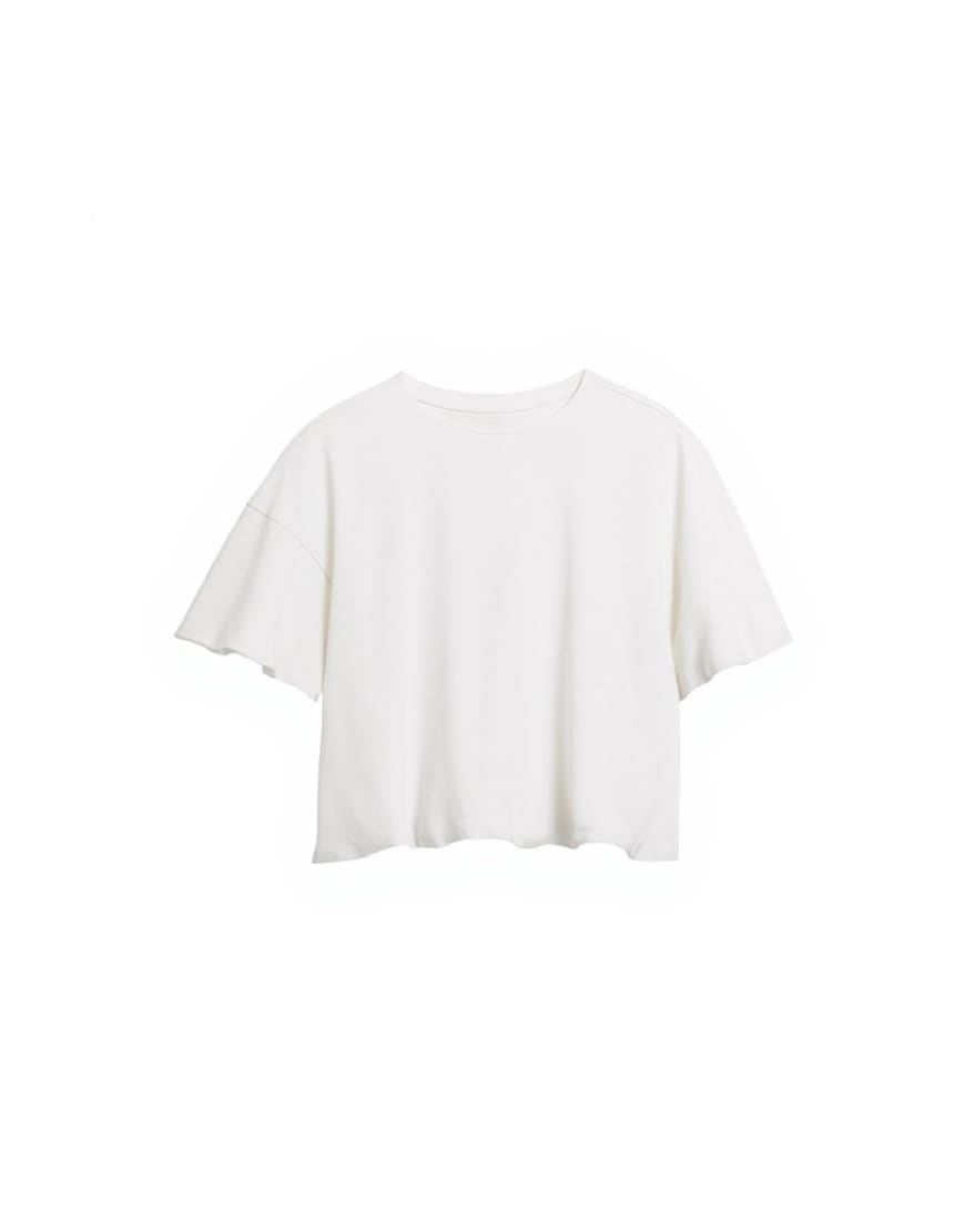 Topshop bubble hem tee in ivory