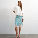 Topshop bubble hem tee in ivory