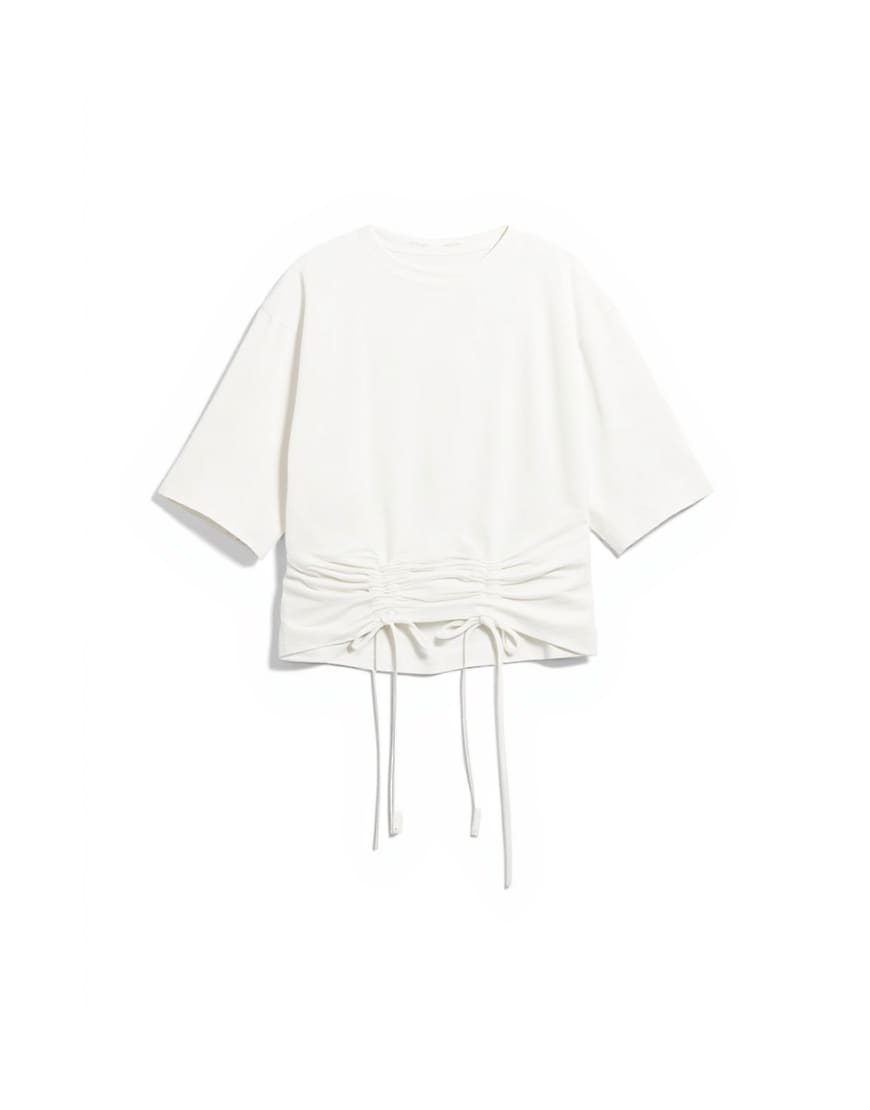 Topshop drawcord detail t-shirt in ivory