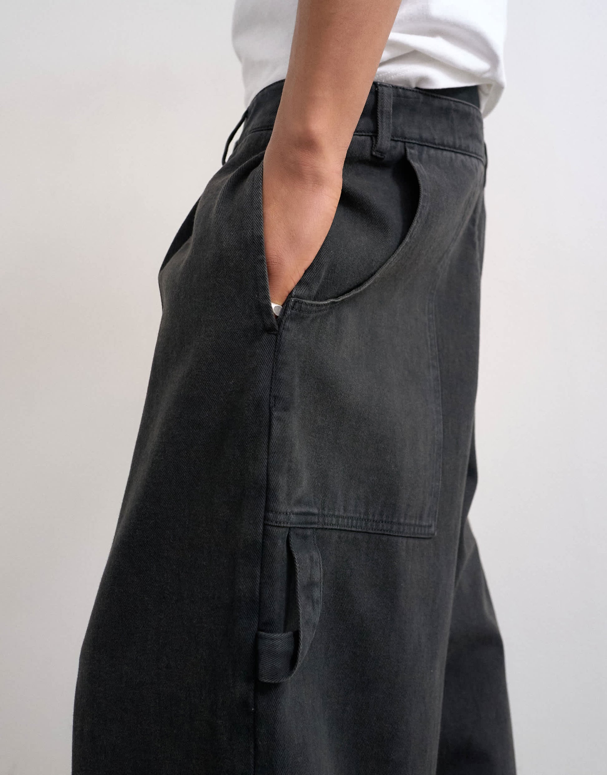 Topman barrel twill carpenter in black