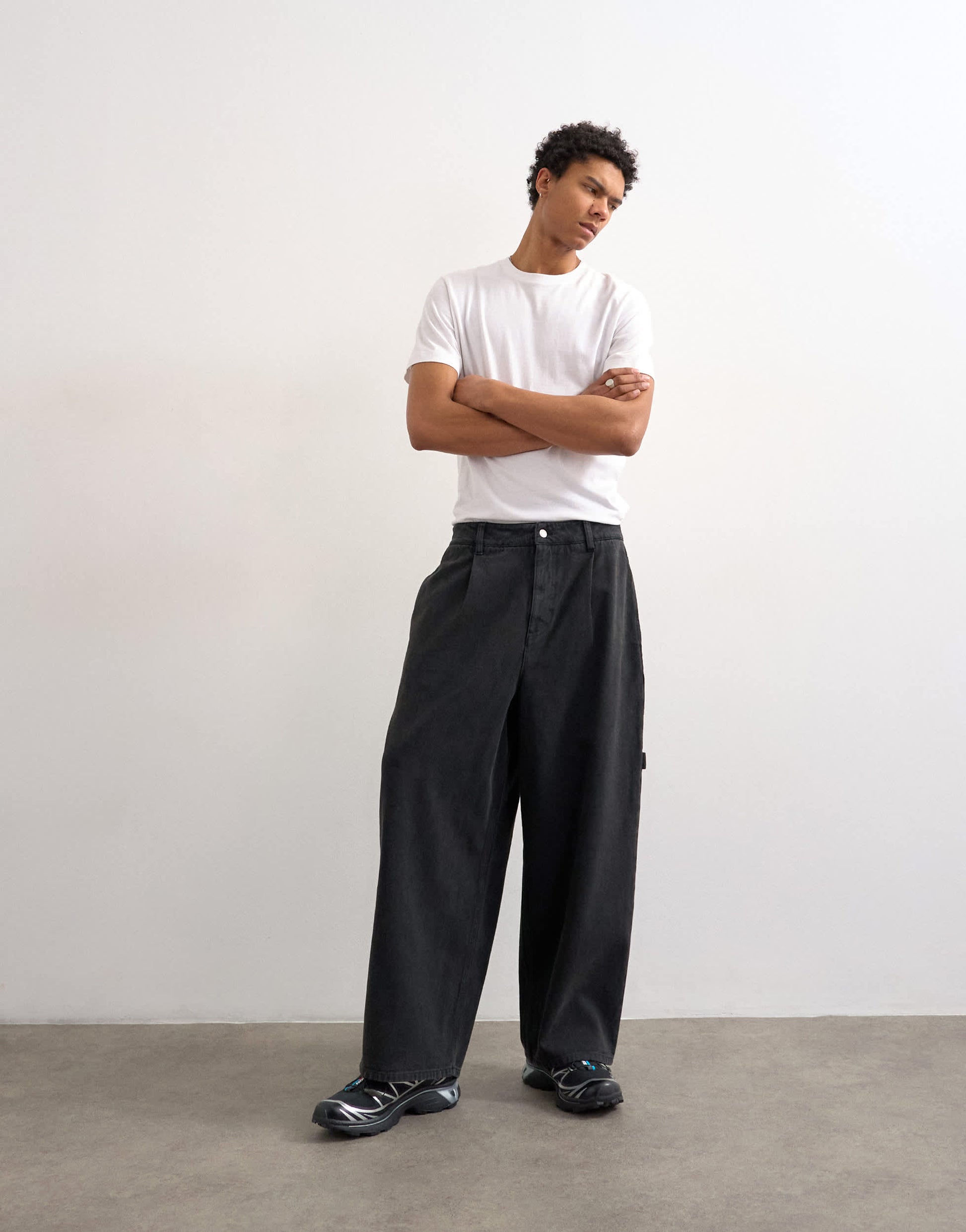 Topman barrel twill carpenter in black