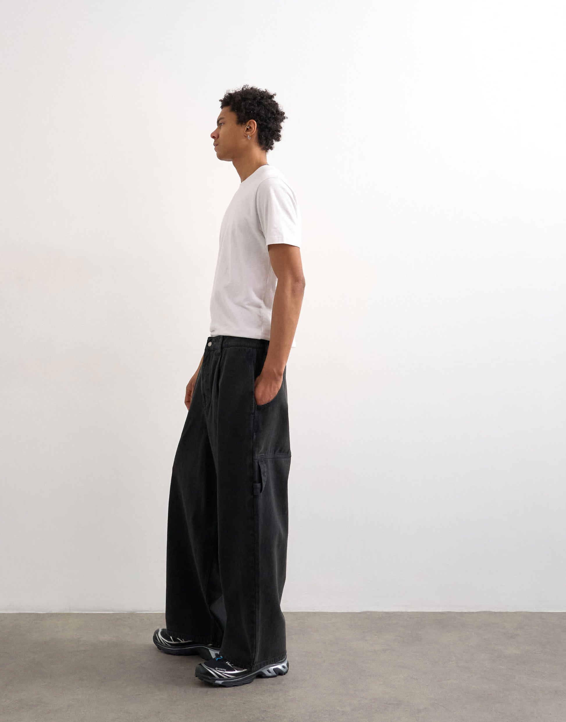 Topman barrel twill carpenter in black