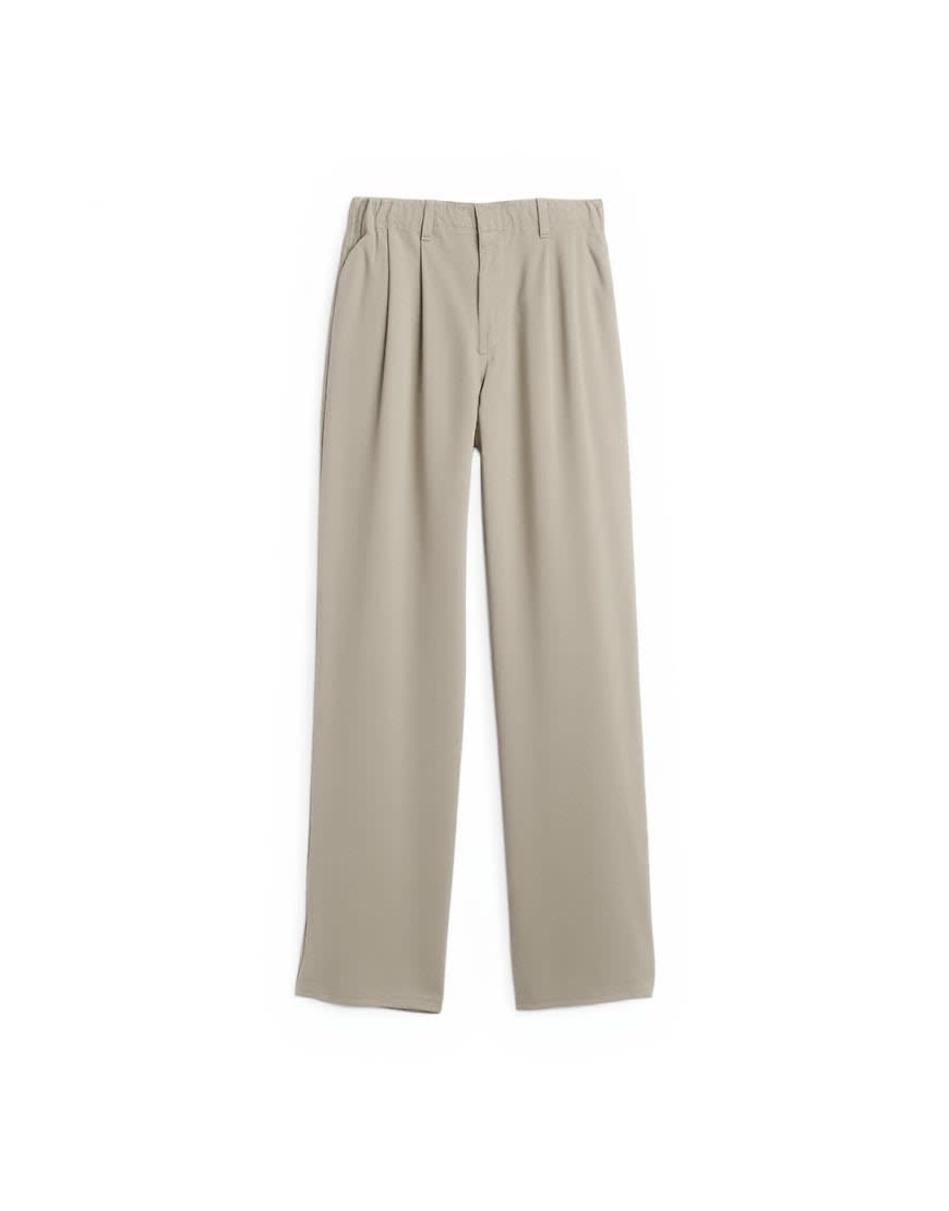 Topman baggy fit trousers with pleats in stone