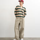Topman baggy fit trousers with pleats in stone