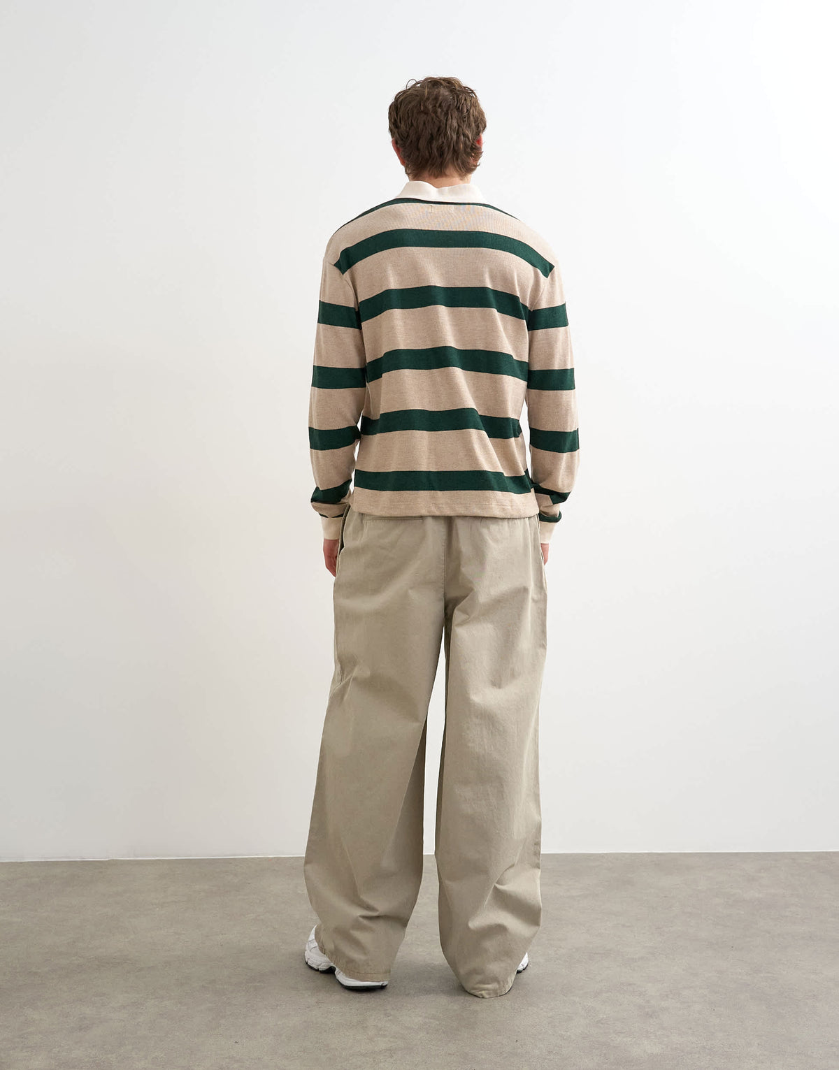 Topman baggy fit trousers with pleats in stone