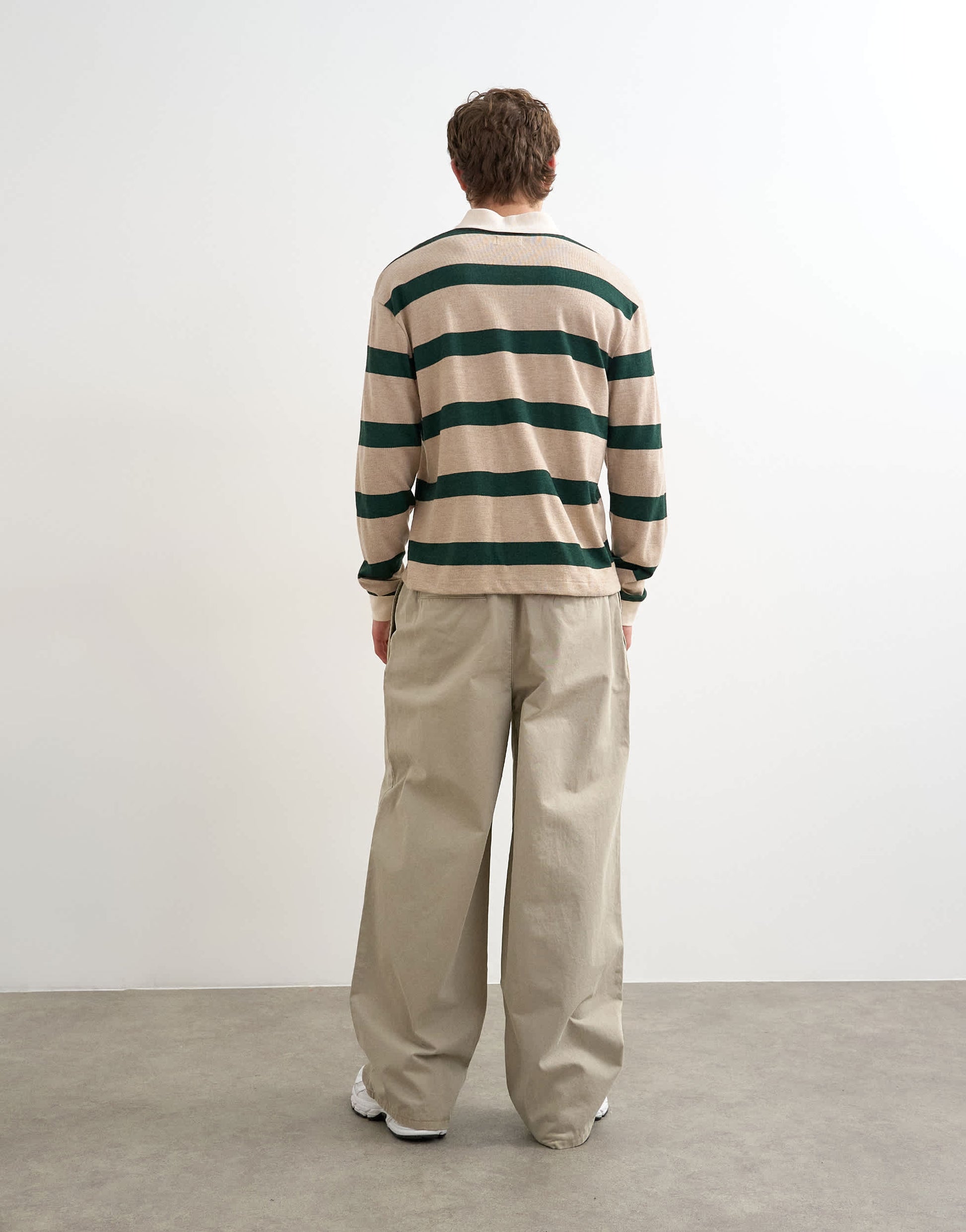 Topman baggy fit trousers with pleats in stone